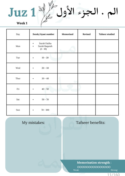 Hifdth Planner مخطط حفظ| Digital